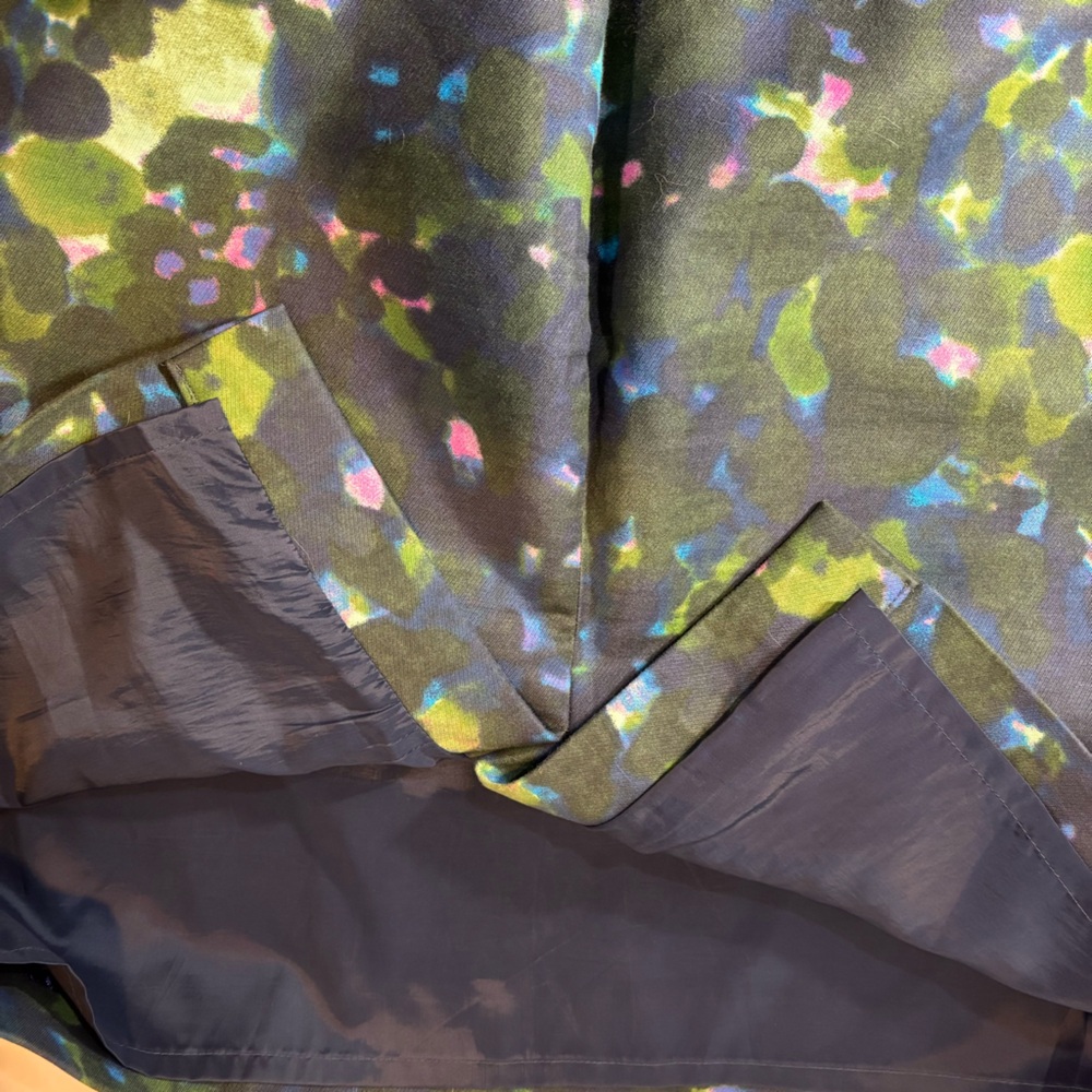 J.Crew No. 2 Pencil skirt blue green Gardenshade watercolor floral print sz 12 - Picture 5 of 11